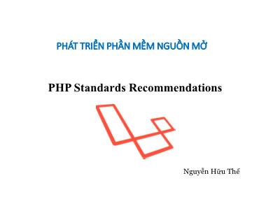 Phát triển phần mềm nguồn mở - PHP Standards Recommendations