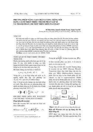 Phương pháp nâng cao chất lượng tiếng nói bằng cách triệt nhiễu thành phần xấp xỉ và thành phần chi tiết trên miền wavelet