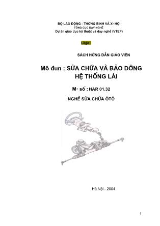 Sửa chữa ô tô - Sửa chữa và bảo dưỡng Hệ thống lái