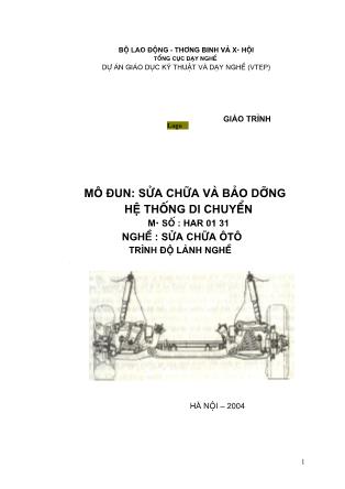 Sửa chữa và bảo dưỡng Hệ thống di chuyển