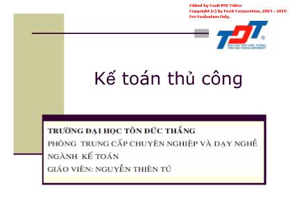 Tài liệu Kế toán thủ công