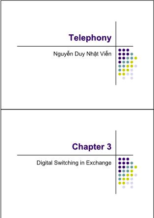 Telephony - Chapter 3: Digital switching in exchange