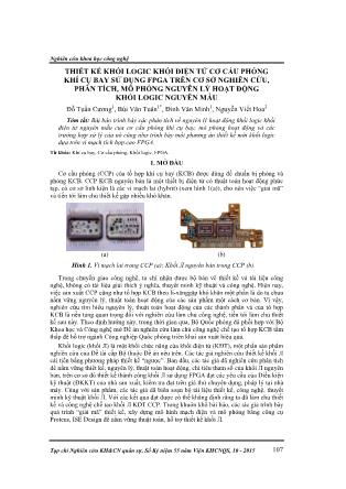 Thiết kế khối logic khối điện tử cơ cấu phóng khí cụ bay sử dụng fpga trên cơ sở nghiên cứu, phân tích, mô phỏng nguyên lý hoạt động khối logic nguyên mẫu