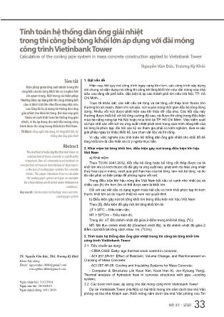 Tính toán hệ thống dàn ống giải nhiệt trong thi công bê tông khối lớn áp dụng với đài móng công trình Vietinbank Tower