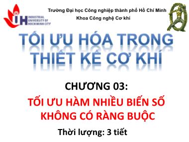 Tối ưu hóa trong thiết kế cơ khí - Chương 03: Tối ưu hàm nhiều biến số không có ràng buộc