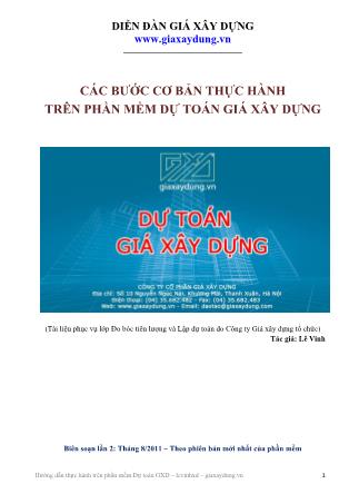 Xây dựng - Các bước cơ bản thực hành trên phần mềm dự toán giá xây dựng