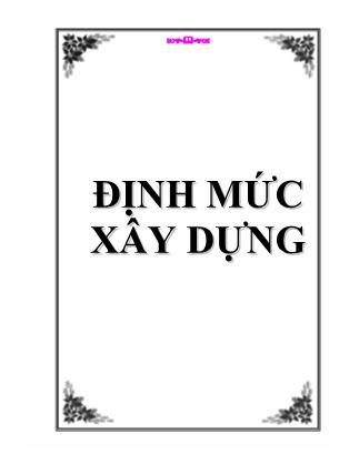 Xây dựng - Định mức xây dựng