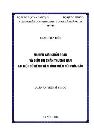 Luận án Nghiên cứu chẩn đoán và điều trị chấn thơng gan tại một số bệnh viện tỉnh miền núi phía bắc