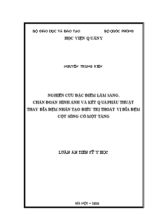 Luận án Nghiên cứu đặc điểm lâm sàng, chẩn đoán hình ảnh và kết quả phẫu thuật thay đĩa đệm nhân tạo điều trị thoát vị đĩa đệm cột sống cổ một tầng