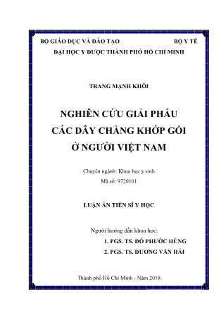 Luận án Nghiên cứu giải phẫu các dây chằng khớp gối ở người Việt Nam