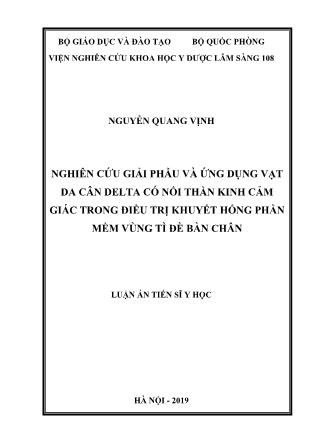 Luận án Nghiên cứu giải phẫu và ứng dụng vạt da cân delta có nối thần kinh cảm giác trong điều trị khuyết hổng phần mềm vùng tì đè bàn chân