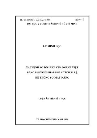 Luận án Xác định sơ đồ lưới của người Việt bằng phương pháp phân tích tỉ lệ hệ thống Sọ - Mặt - răng