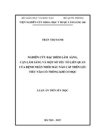 Nghiên cứu đặc điểm lâm sàng, cận lâm sàng và một số yếu tố liên quan của bệnh nhân nhồi máu não cấp trên lều tiểu não có thông khí cơ học