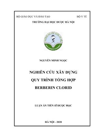 Nghiên cứu xây dựng quy trình tổng hợp berberin clorid