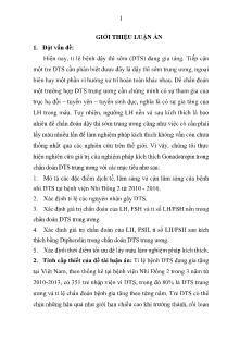 Tóm tắt Luận án Xác định giá trị chẩn đoán của LH, FSH và tỉ số LH/FSH nền trong chẩn đoán DTS trung ương