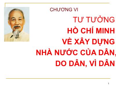 Bài giảng Chương 6: Tư tưởng Hồ Chí Minh về xây dựng nhà nước của dân, do dân, vì dân