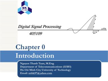 Bài giảng Digital signal processing - Chapter 0: Introduction - Nguyen Thanh Tuan