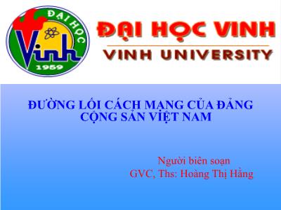 Bài giảng Đường lối cách mạng của Đảng Cộng Sản Việt Nam