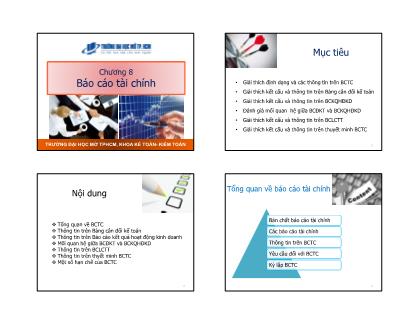 Bài giảng Kế toán tài chính - Chương 8: Báo cáo tài chính - Trường Đại học Mở TP.HCM