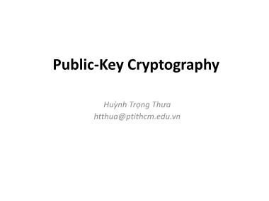Bài giảng Public-Key Cryptography - Huỳnh Trọng Thưa