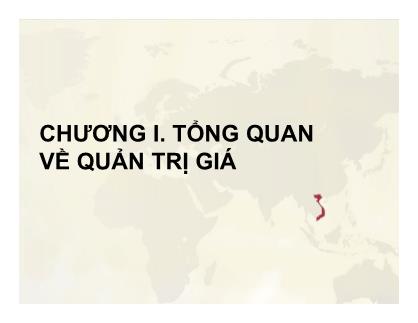 Bài giảng Quản trị giá trong Doanh nghiệp - Chương I: Tổng quan về quản trị giá