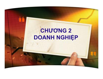 Bài giảng Quản trị kinh doanh - Chương 2: Doanh nghiệp - Trần Việt Lâm