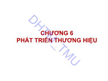 Bài giảng Quản trị thương hiệu - Chương 6: Phát triển thương hiệu - Trường Đại học Thương Mại