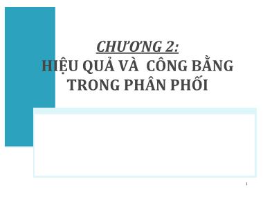 Bài giảng Tài chính Công - Chương 2: Hiệu quả và công bằng trong phân phối (Tiếp theo) - Nguyễn Thành Đạt