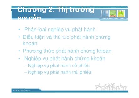 Bài giảng Thị trường chứng khoán - Chương 2: Thị trường sơ cấp