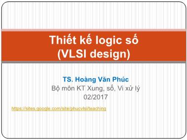 Bài giảng Thiết kế logic số - Chương 2, Bài: Sequential statements - Hoàng Văn Phúc