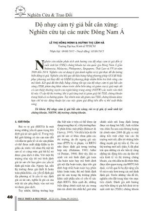 Độ nhạy cảm tỷ giá bất cân xứng - Nghiên cứu tại các nước Đông Nam Á