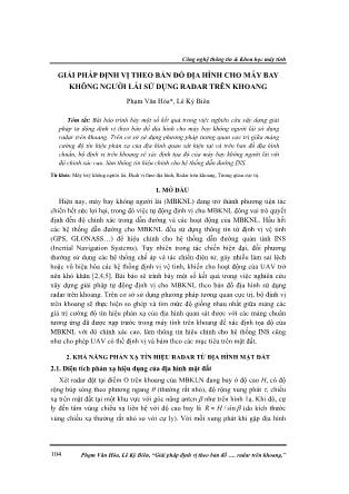 Giải pháp định vị theo bản đồ địa hình cho máy bay không người lái sử dụng Radar trên khoang