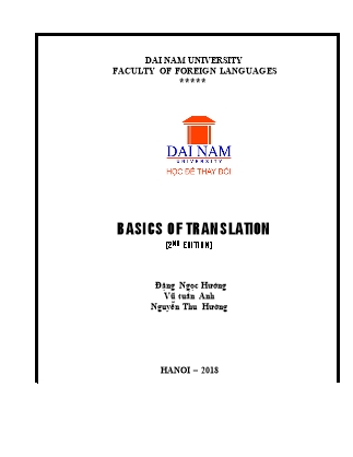 Giáo trình Basics of translation - Trường Đại học Đại Nam