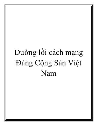 Giáo trình Đường lối Cách mạng Đảng Cộng Sản Việt Nam