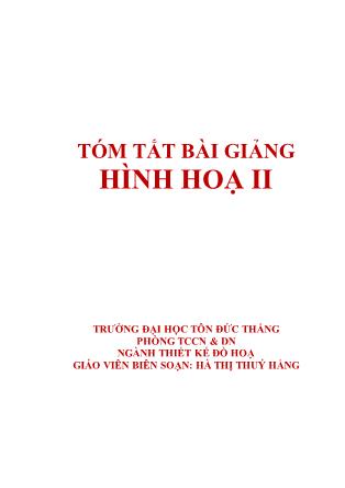 Giáo trình Hình họa II - Trường ĐH Tôn Đức Thắng