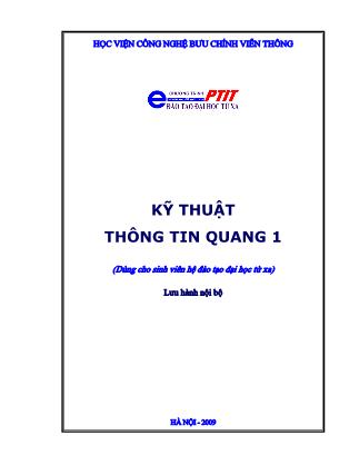 Giáo trình Kỹ thuật thông tin Quang 1 - Học viện CN Bưu chính Viễn thông