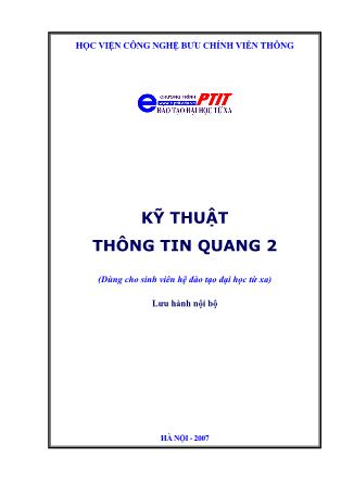 Giáo trình Kỹ thuật thông tin Quang 2 - Học viện CN Bưu chính Viễn thông