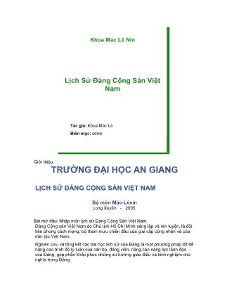 Giáo trình Lịch sử Đảng Cộng Sản Việt Nam - Khoa Mác Lê