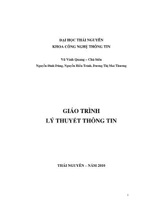Giáo trình Lý thuyết thông tin - Trường Đại học Thái Nguyên