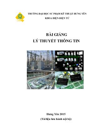 Giáo trình Lý thuyết thông tin - Trường ĐH SP kỹ thuật Hưng Yên