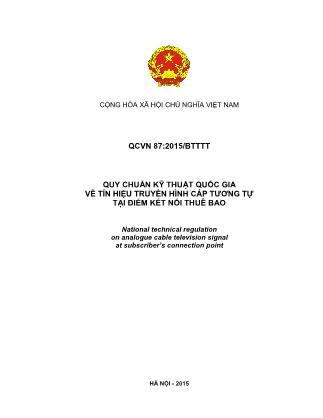 Tài liệu Quy chuẩn kỹ thuật quốc gia về tín hiệu truyền hình cáp tương tự tại điểm kết nối thuê bao