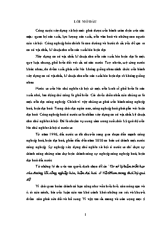 Tiểu luận Cơ sở lý luận triết học của đường lối công nghiệp hóa, hiện đại hoá ở Việt Nam trong thời kỳ quá độ